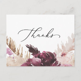 Boho Pampas Grass Danke Postcard Postkarte