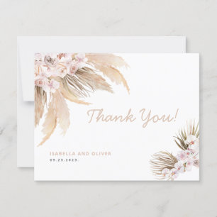 Boho Pampas Grass Dankeschön Karte