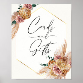 Boho Pampas Grass Driving Bouquet Cards and Gifts  Poster