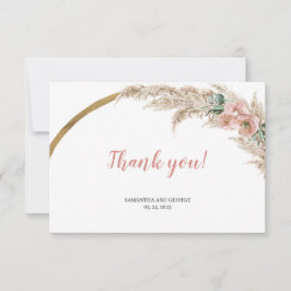 Boho Pampas Grass Dusty Pink Orchid Eukalyptus Dankeskarte