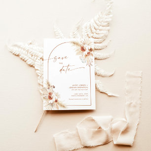 Boho Pampas Grass Enregistrer la date Invitation