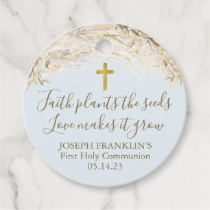Boho Pampas Grass Faith Pflanze die Samen Kommunio Geschenkanhänger