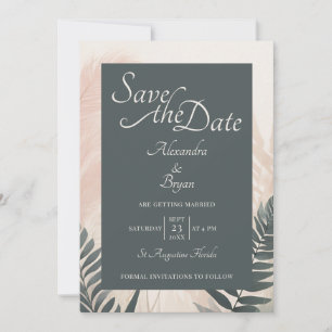 Boho Pampas Grass & Fern Wedding retten das Datum Einladung