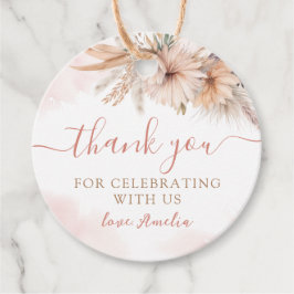 Boho Pampas Grass Floral Baby Dusche Vielen Dank Geschenkanhänger