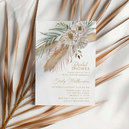 Boho Pampas Grass & Floral Brautparty Einladung