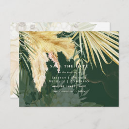 BOHO Pampas Grass Floral Hochzeit speichern das Da Postkarte
