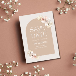 Boho Pampas Grass Foto Hochzeit speichern das Datu Save The Date
