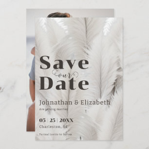 Boho Pampas Grass Foto Save The Date