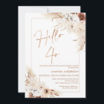 Boho Pampas Grass Frame Hallo 40. Geburtstag Einladung<br><div class="desc">Boho Pampas Grass Frame Hallo 40. Geburtstag Einladung Bohemische inspirierte Geburtstagseinladung mit zwei beige und braun floralen Arrangements mit Pampas Gras und einem modernen kalligraphischen Bild in Imitaten Rose Gold. Ideal für alle,  die eine böhmische Geburtstagseinladung suchen.</div>
