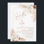 Boho Pampas Grass Frame Hallo 40. Geburtstag Einladung<br><div class="desc">Boho Pampas Grass Frame Hallo 40. Geburtstag Einladung Bohemische inspirierte Geburtstagseinladung mit zwei beige und braun floralen Arrangements mit Pampas Gras und einem modernen kalligraphischen Bild in Imitaten Rose Gold. Ideal für alle,  die eine böhmische Geburtstagseinladung suchen.</div>