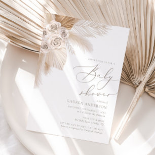 Boho Pampas Grass Gender Neutral Baby Dusche Einladung