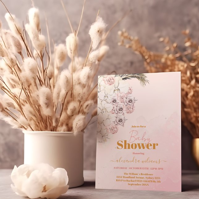 Boho Pampas Grass Gender Neutral Baby Dusche Einladung (Von Creator hochgeladen)