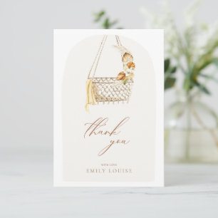 Boho Pampas Grass Gender Neutral Hallo Baby Dusche Dankeskarte