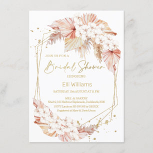 Boho Pampas Grass Geometrisches Brautparty Invitat Einladung