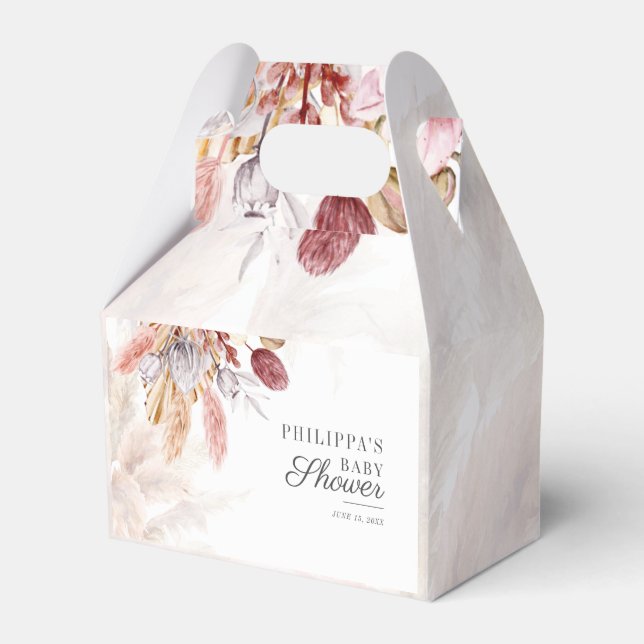 Boho Pampas Grass Getrocknete Blume Kinderdusche Geschenkschachtel (Vorderseite)