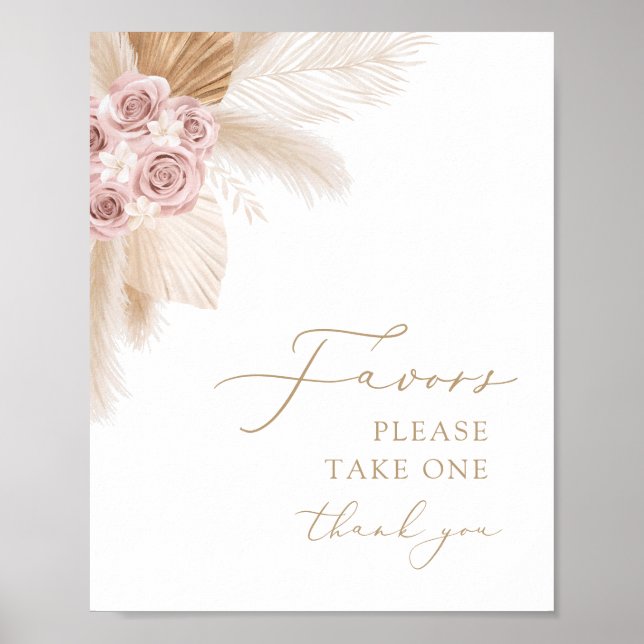 Boho Pampas Grass Girl Baby Duwer Favorit Zeichen Poster (Vorne)