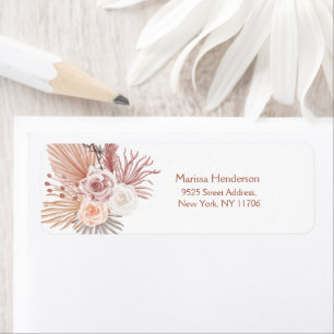 Boho Pampas Grass Hochzeit Rückkehr-Adresse Etiket