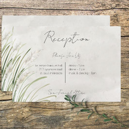 Boho Pampas Grass Minimale Réception Moderne Carte
