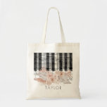 Boho Pampas Grass Musik Name Tasche<br><div class="desc">Musikpiano boho personalisierte Namenstasche</div>