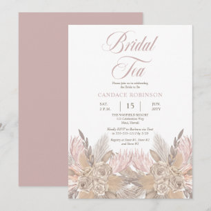 Boho Pampas Grass  Neutrale Bridal-Teedusche der R Einladung