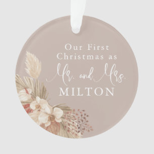 Boho Pampas Grass Neutrals Hochzeit Ornament