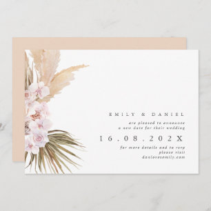 Boho Pampas Grass Nouveau Mariage Date Invitation
