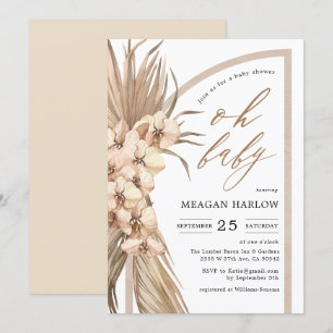 Boho Pampas Grass Oh Baby Dusche Einladung