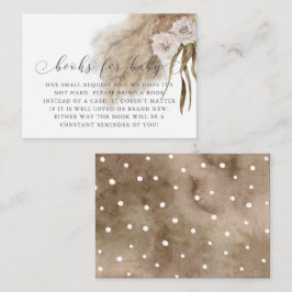 Boho Pampas Grass Pink Babydusche Buchanfrage Begleitkarte