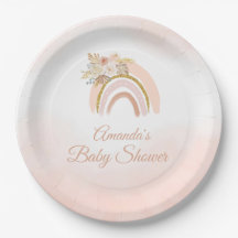 Boho Pampas Grass pink Rainbow Girl Dusche