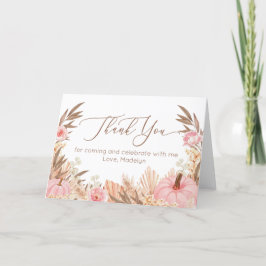 Boho Pampas Grass Pumpkin thank you card Dankeskarte