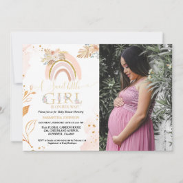 Boho Pampas Grass Rainbow Desert Girl Baby Shower Einladung
