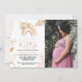 Boho Pampas Grass Rainbow Desert Girl Baby Shower Einladung