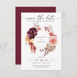 Boho Pampas Grass Rustikale Floral Save the Date Einladung