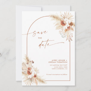 Boho Pampas Grass Save the Date Einladung