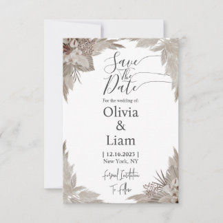 Boho Pampas Grass Save the Date Hochzeit