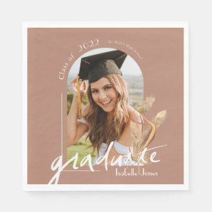 Boho Pampas Grass Terracotta Foto Abschluss Serviette