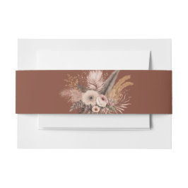 Boho Pampas Grass Terracotta Foto Wedding Einladungsbanderole