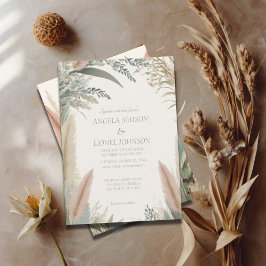 Boho Pampas Grass Terracotta Wedding Einladung