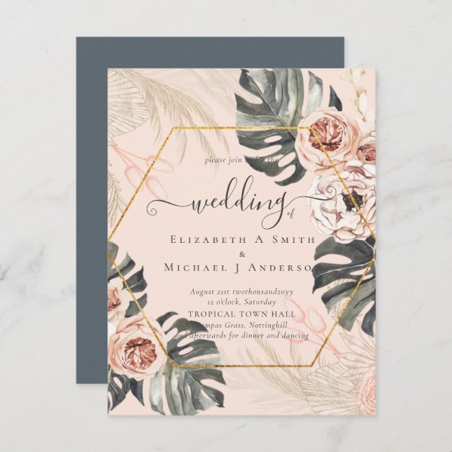 BOHO PAMPAS GRASS TROPICAL Wedding (Vorne/Hinten)