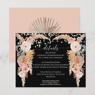 Boho Pampas Grass Twinkle Lichter Hochzeiten Detai Einladung