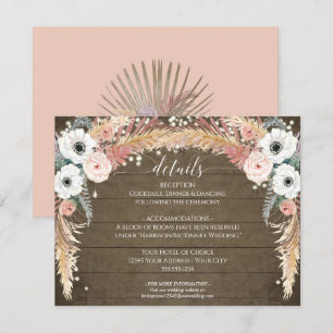 Boho Pampas Grass Twinkle Lichter Hochzeiten Detai Einladung