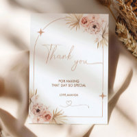 Boho Pampas Grass Vielen Dank Card Boho Card