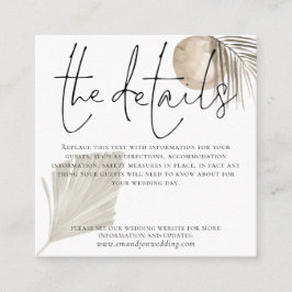 Boho Pampas Grass Wedding Details Begleitkarte