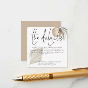 Boho Pampas Grass Wedding Details Begleitkarte