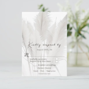 Boho Pampas Grass Wedding RSVP Karte