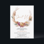 Boho Pampas Grass Wreath Sweet 16 Geburtstag Einladung<br><div class="desc">Boho Pampas Grass Wreath Sweet 16 Geburtstag Einladung Bohemisch inspirierte 16 Geburtstagseinladung mit einer erdigen trockenen Blumenarrangements mit Pampas Gras und einem modernen kalligraphischen Bild als eine Überschrift in einem Imitat Rose Gold Textur. Ideal für alle,  die eine böhmisch inspirierte 16 . Geburtstag-Geburtstagseinladung suchen.</div>