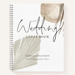 Boho Pampas Grasses Noms Date Mariage Livre d'or