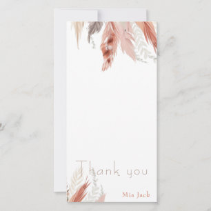 Boho pampas herbe baby shower cartes de remercieme