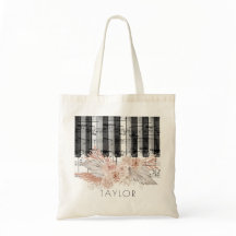 boho pampas herbe musique nom sac fourre-tout