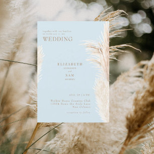 Boho Pampas Himmelblau Zusammen mit der Hochzeit Einladung